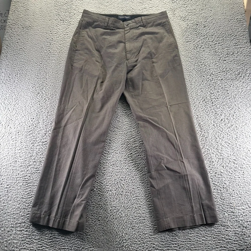 Banana‎ Republic Pant Mens 34x30 Brown Houndstooth Dress Formal Business Career
